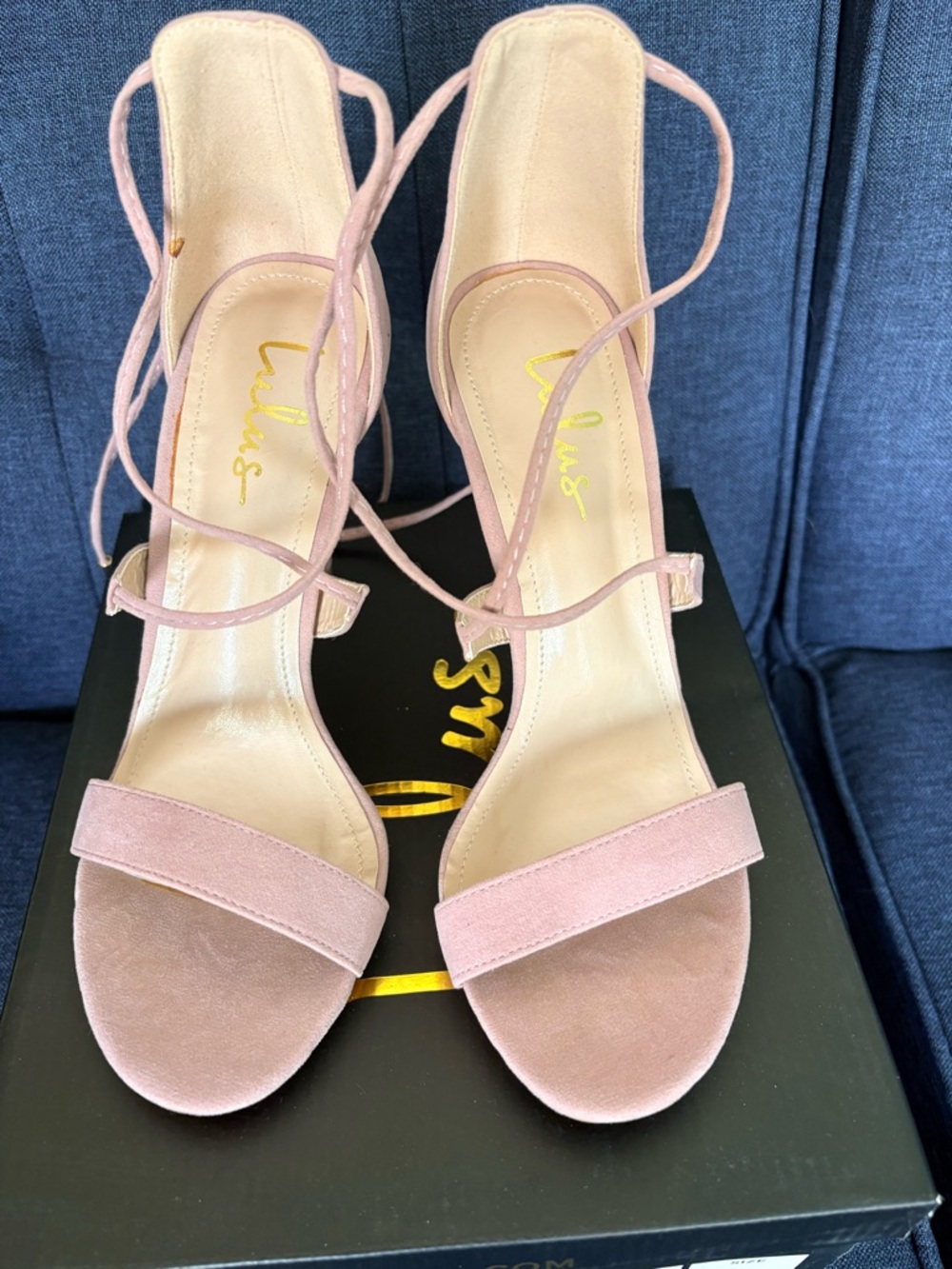 Lulu's Blush Pink Suede Lace-Up Heels